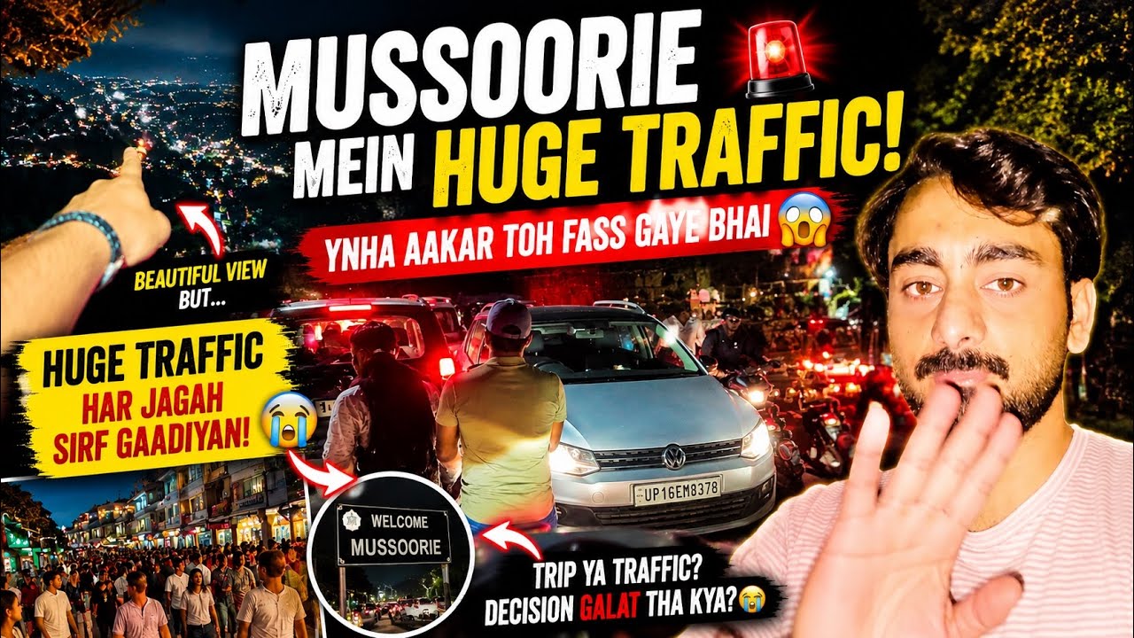 🔥 Mussoorie Ka Sabse Bada Traffic Jam!Yahan Aakar Toh Fass Gaye Bhai 😭|Full Vlog #viral #mussoorie