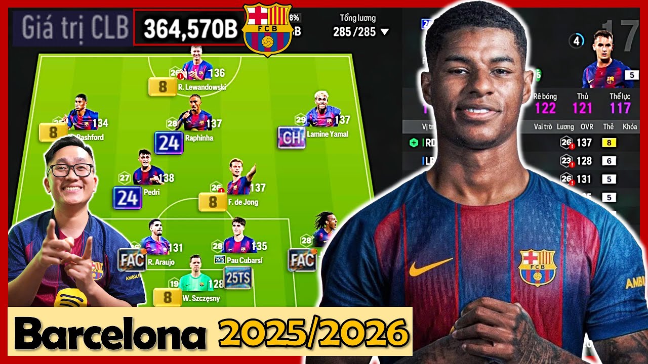 Breaking through 320 trillion VND! I love building a super-strong Barcelona team for 2025/2026: Y...
