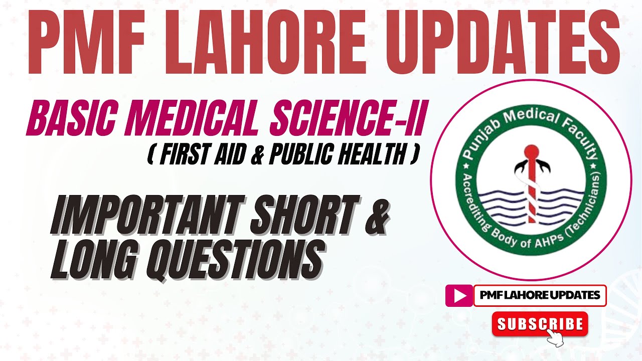 BMS-II | First Aid & Public Health Important Short & Long Questions For Pmf 2nd Year Annual Exam