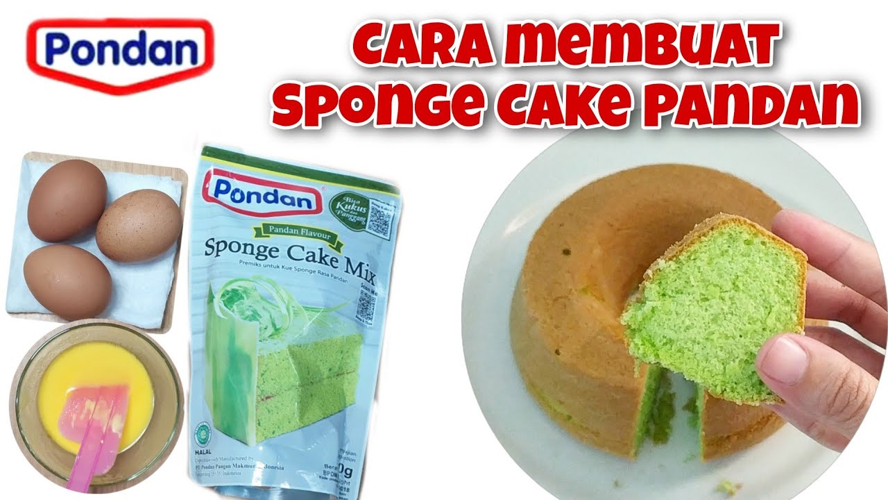 Cara buat Pondan Sponge Cake Mix Rasa Pandan| Bikin kue praktis dan pasti berhasil