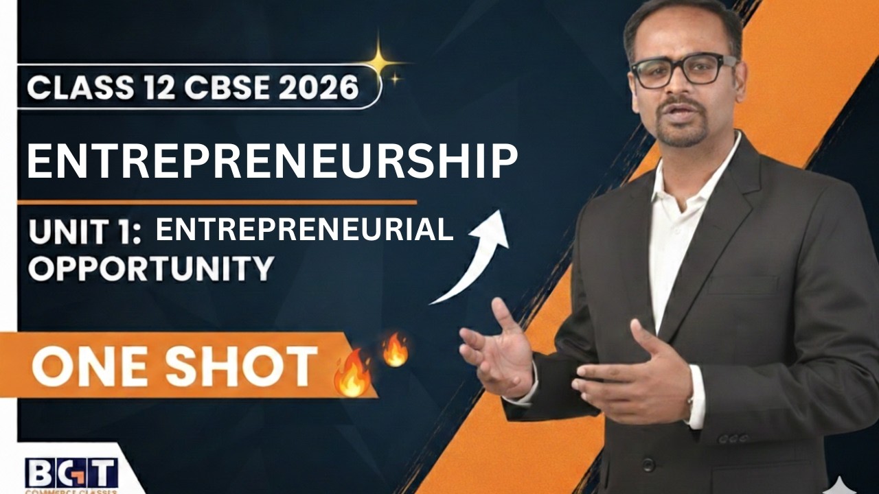 Class 12 Entrepreneurship (EP) 100 % in Unit -1 Entrepreneurial Opportunity One-Shot CBSE 2026