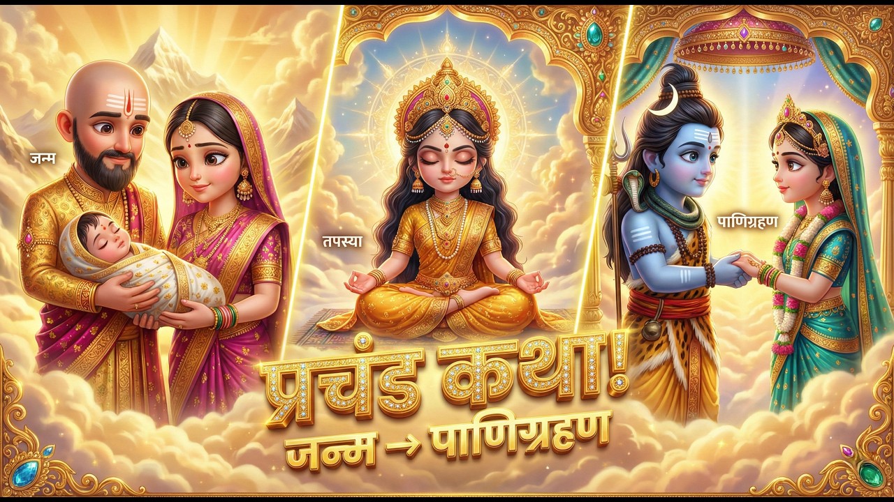 प्रचंड लीला 🔱 | पार्वती जन्म से शिव के साथ पाणिग्रहण की विस्तृत सम्पूर्ण कथा ✨@BhaktiPath