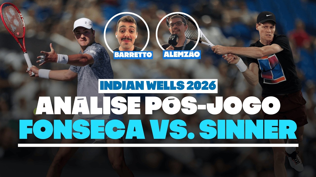 LIVE ALEMZÃO+BARRETTO | Análise JOÃO FONSECA x Sinner | LEARNER TIEN x Sinner (Indian Wells)