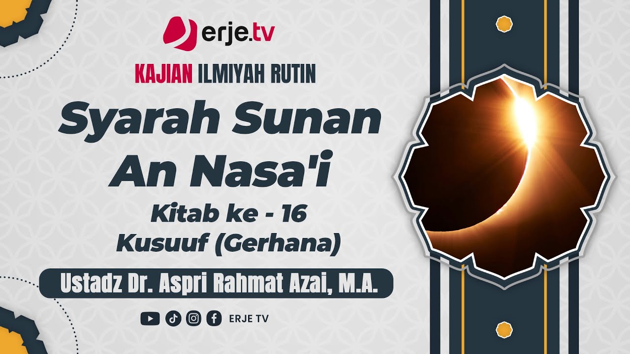 (28/10/24)#001 Syarah Sunan An Nasa'i JILID 2 KITAB 16 (Bab 1-3)  Ust. Dr. Aspri Rahmat A, M.A.