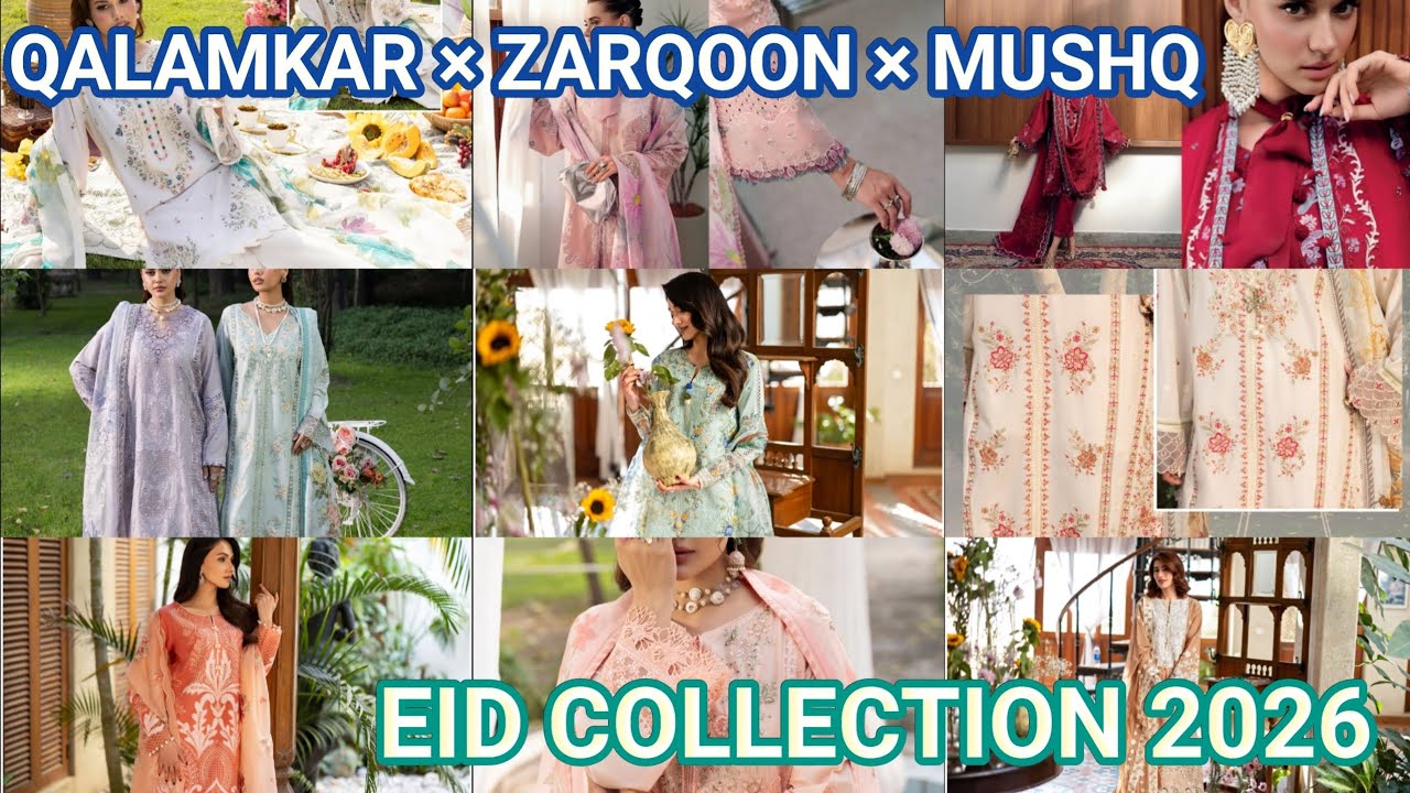 Qalamkar × Zarqoon × Mushq Festive Eid Lawn Collection 2026 #viralvideo #foryou 