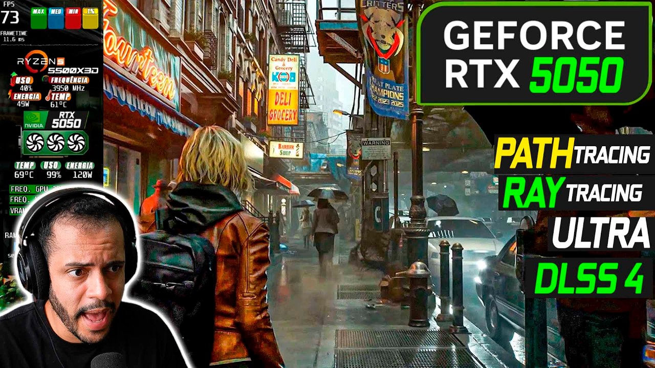 RTX 5050 - Resident Evil 9 Requiem - TESTES EM FULL HD E QUAD HD(2K) TESTES COM O DRIVER OFICIAL