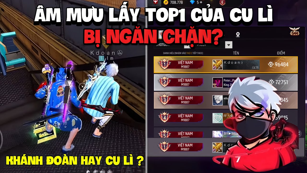 Free Fire | Khánh Đoàn Mất Ngủ 8 Ngày Ôm Top1 M1887, Vì Cu Lì Bức Phá Điểm Quá Nhanh Lên Top2 BXH !