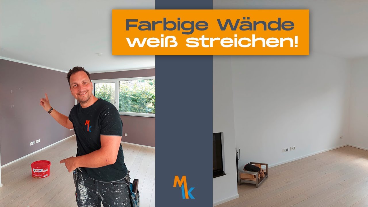 Farbige Wände weiß streichen