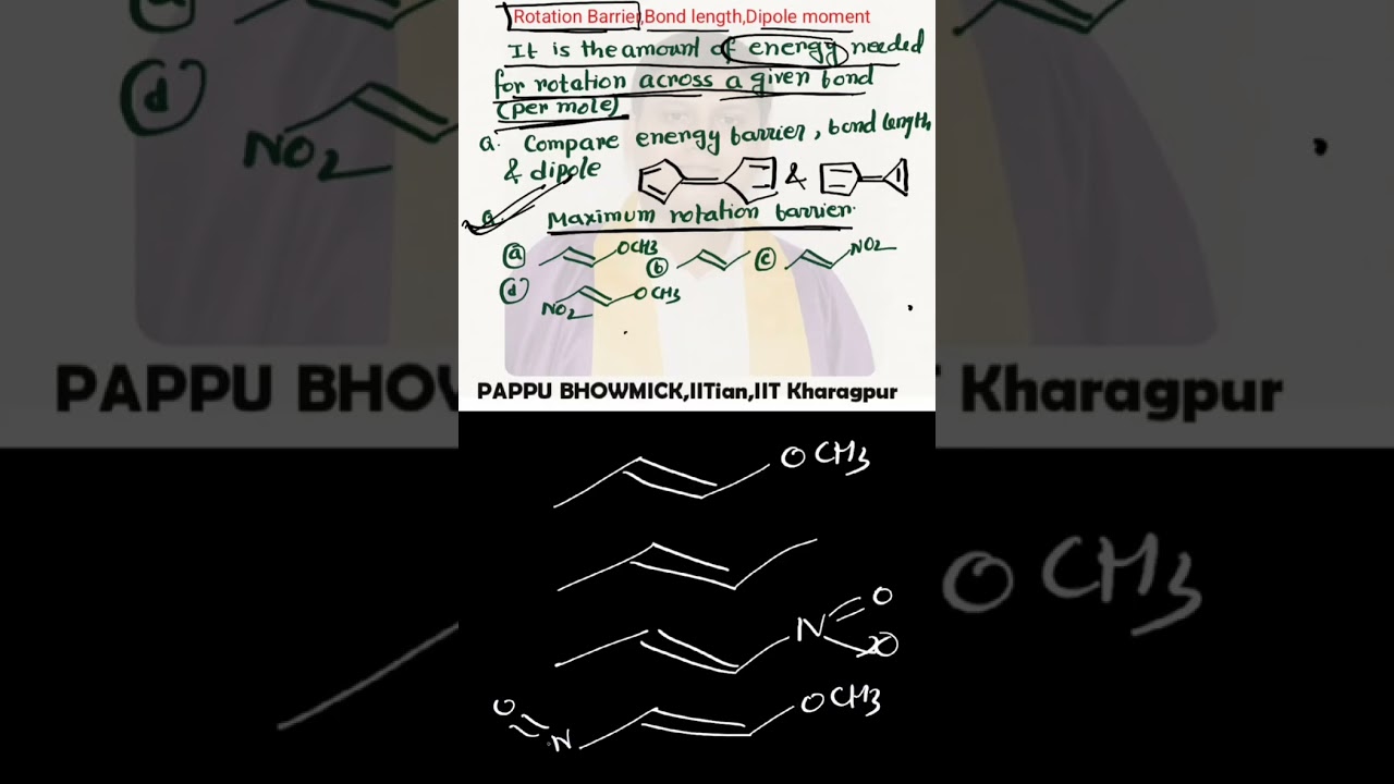 Rotation energy barrier, Bond length,Dipole moment,Mr.Pappu Bhowmick