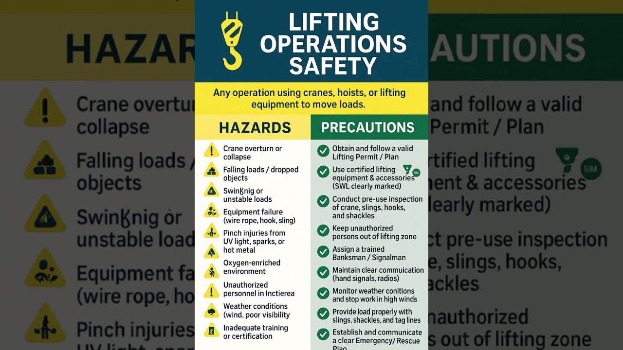 Lifting operation Hazard and Control Measures