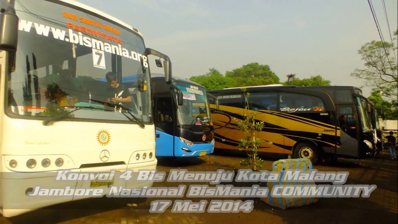 Konvoi 4 Bus menuju Kota Malang | Jambore Nasional BisMania Community 2014 At Malang