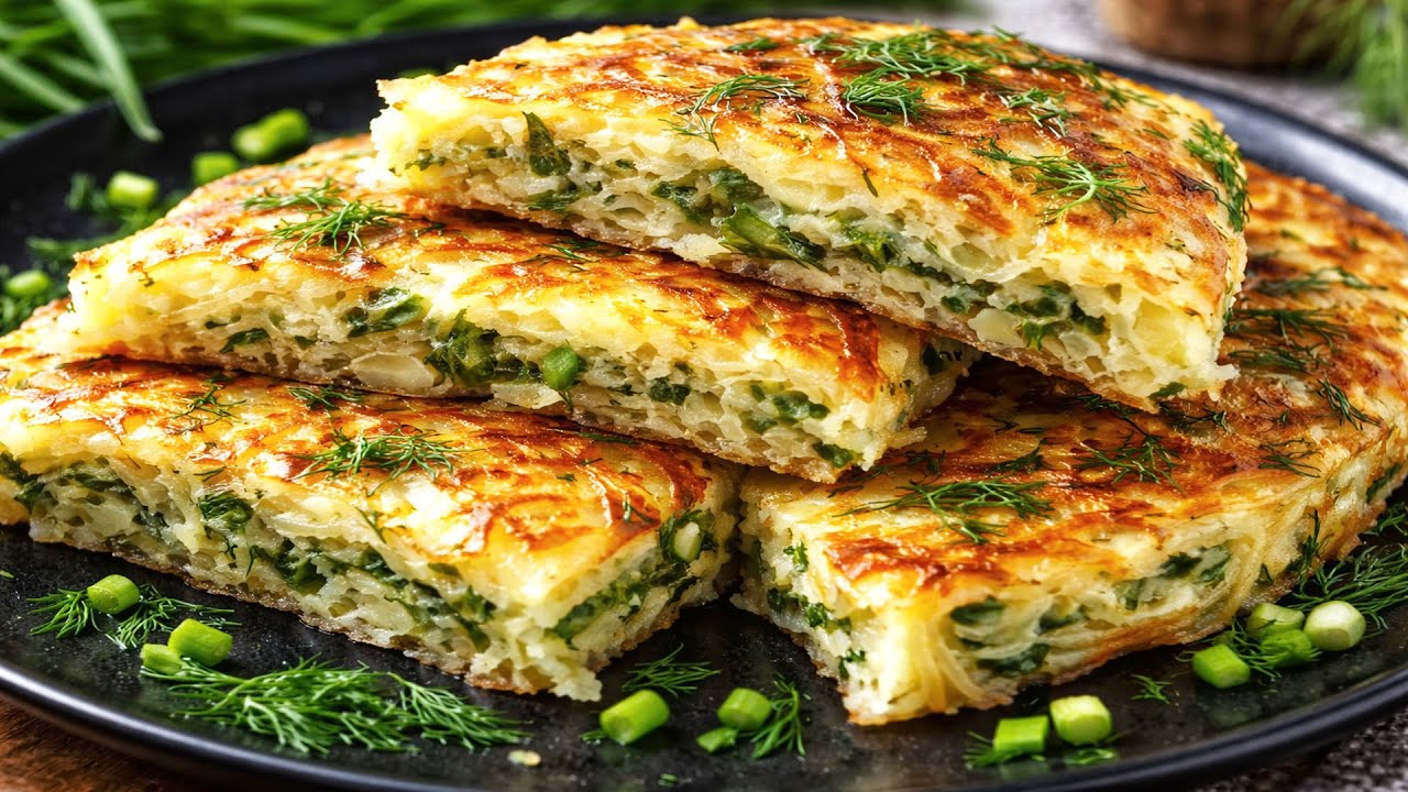 Just Grate the Potato and Add 1 Egg! – Juicy Double Layer Potato Flatbread in Minutes