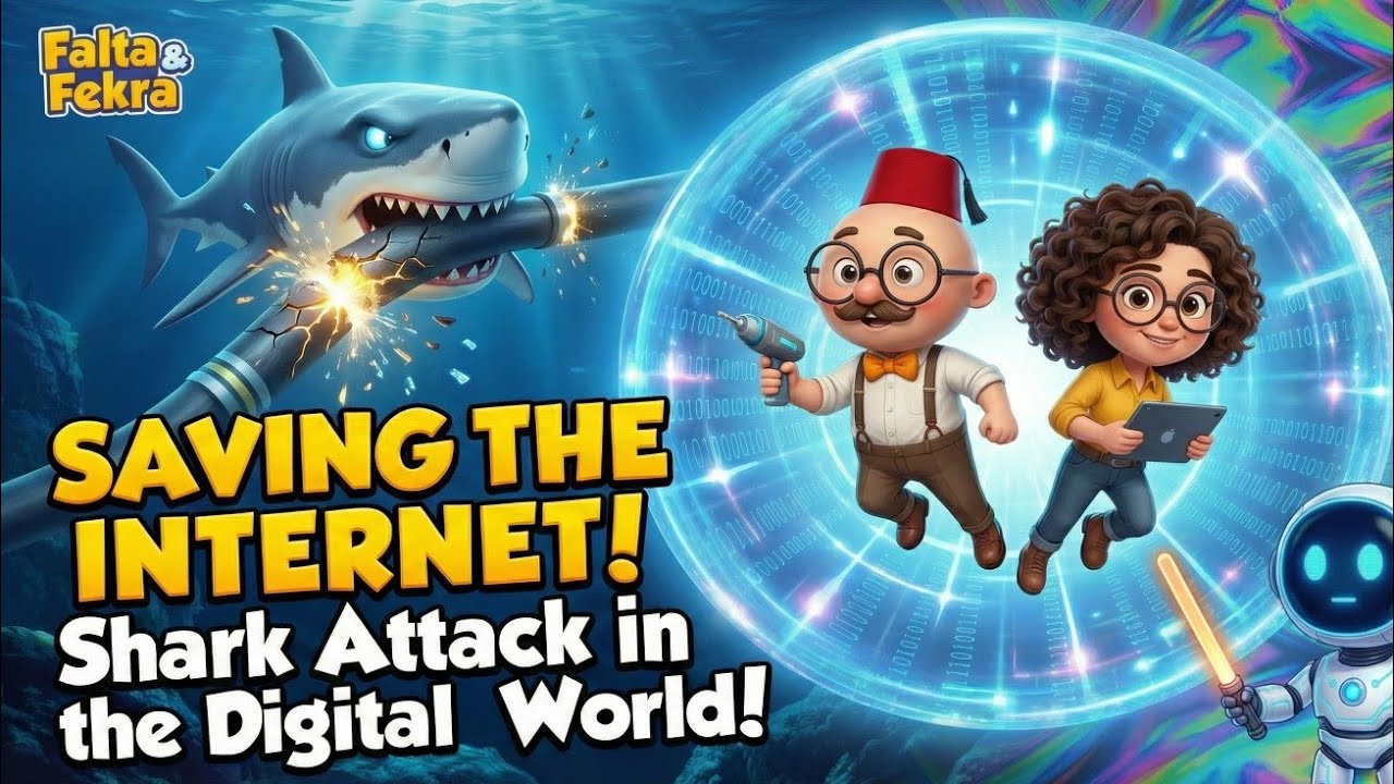 Inside the Internet! 🌐🦈 The Dancing Shark Adventure | Falta & Fekra