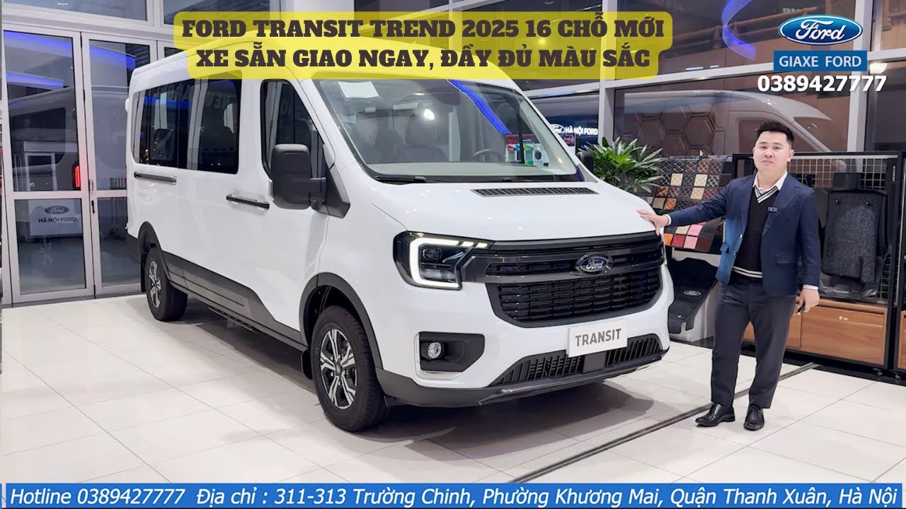 Ford Transit Trend 2025 mới 16 chỗ | Phiên bản nóc thấp, Ưu đãi và Khuyến mại giá bán tốt nhất