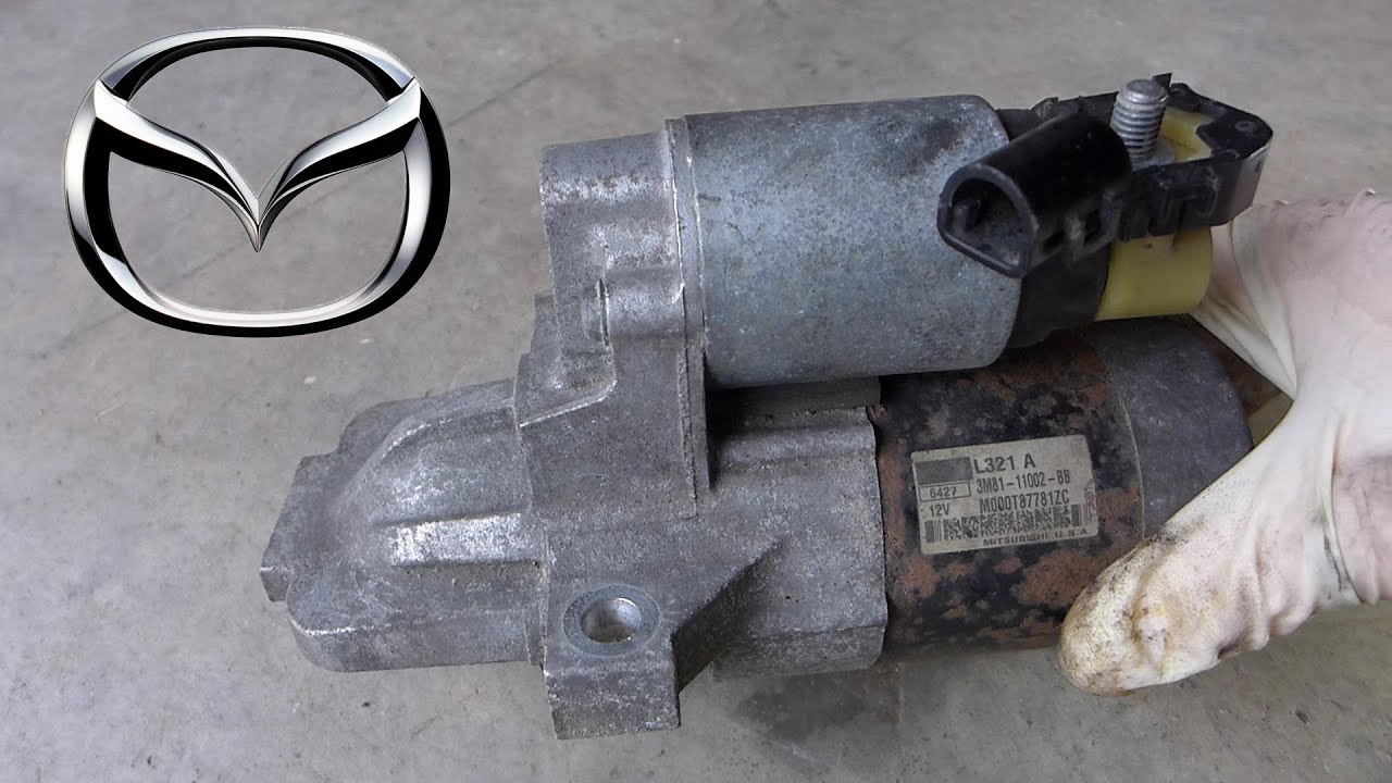 Снятие стартера Mazda 6 2.3L