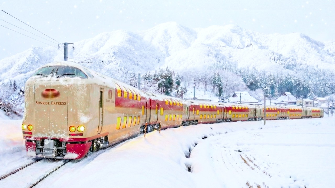 Два снежных дня в самом маленьком спальном поезде Японии | Sunrise Express 🇯🇵