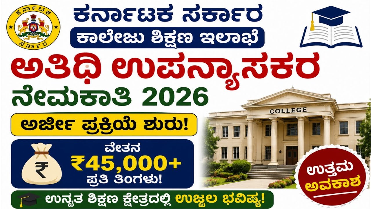 Karnataka Guest Lecturer Recruitment 2026: ಅರ್ಹತೆ, ವಯೋಮಿತಿ ಮತ್ತು ಅರ್ಜಿ ಸಲ್ಲಿಸುವ ವಿಧಾನ