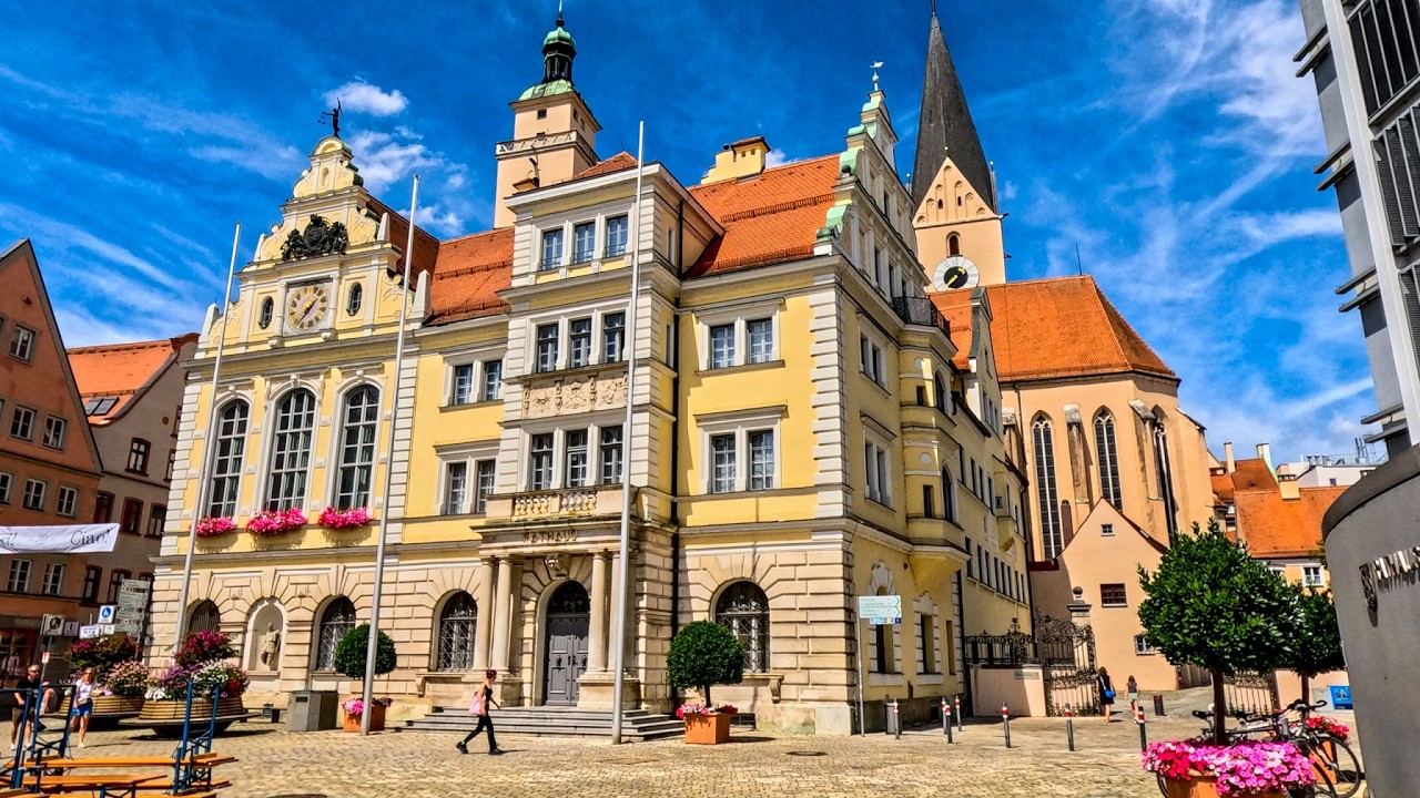 Ingolstadt Old Town Summer Weekday Walk in Bavaria, Street Walking Tour 4K