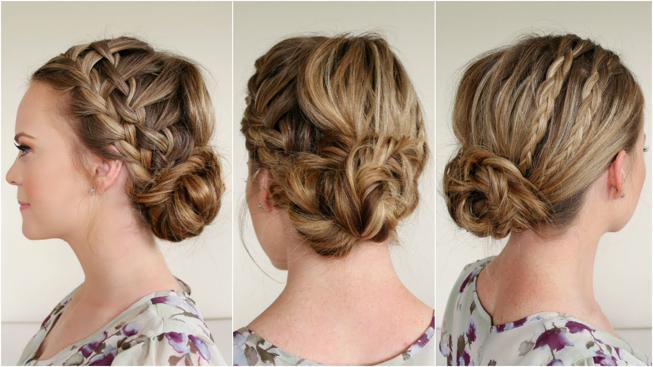 Waterfall Braids and Fishtail Bun