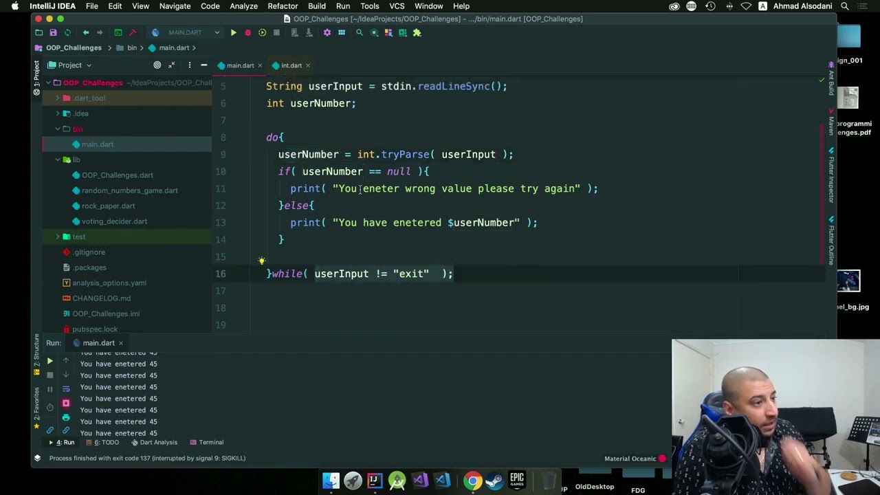 12 12   أساسيات لغة دارت  catch error      OOP in Dart part 2