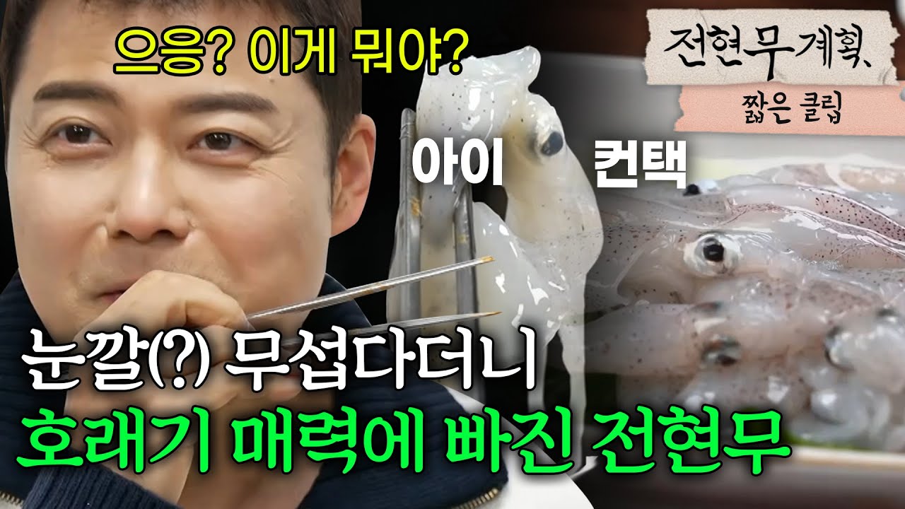 호래기 회 초면인 전현무, 눈깔(?) 무서워서 못 먹겠다더니 씨 말릴 기세로 호로록~ [#전현무계획] | MBN 20240216 방송