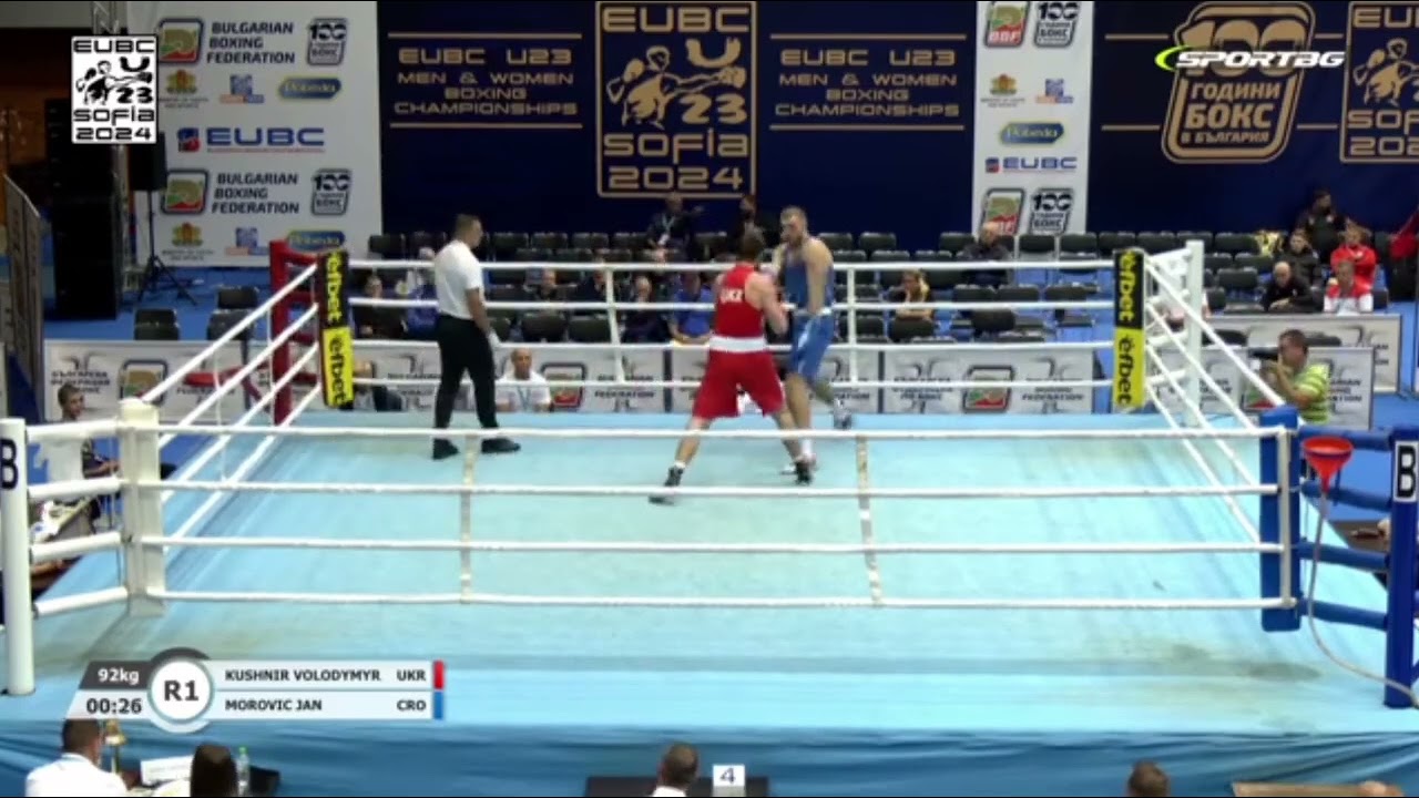 EUBC U23. Sofia 2024. 92 kg. Kushnir Volodymyr (UKR) - Morovic Jan (CRO)