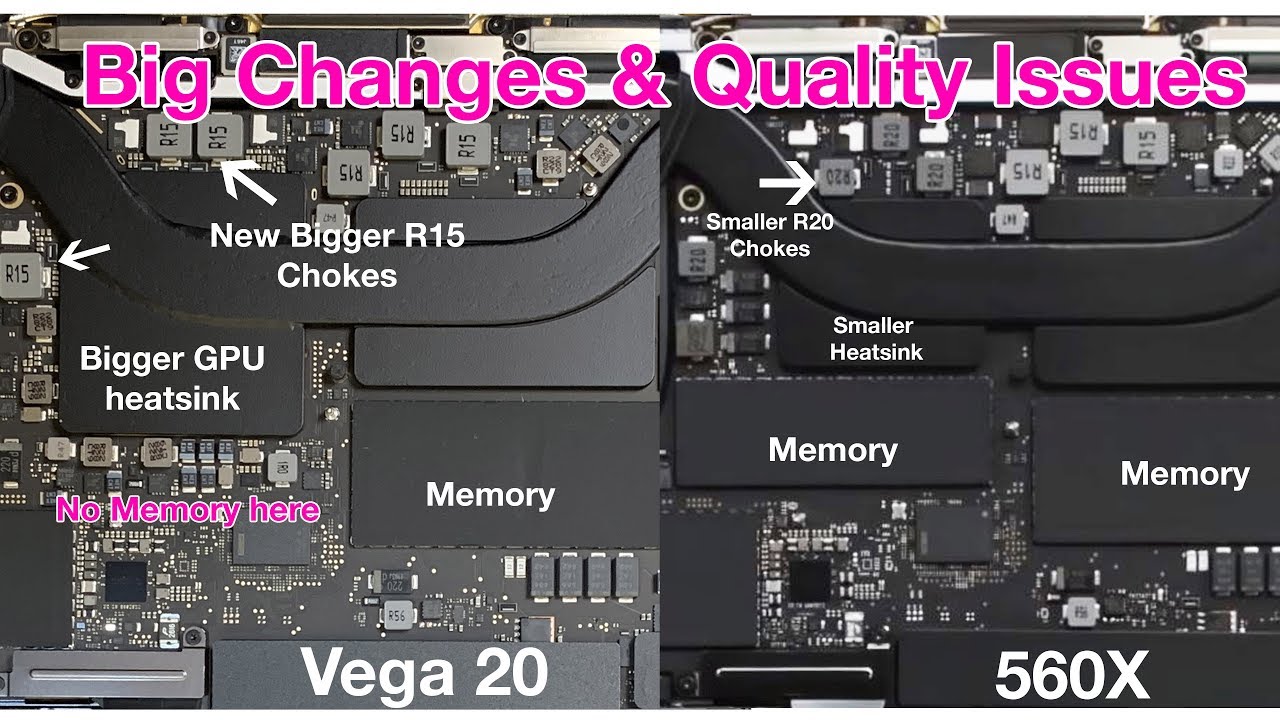 Изменения в графике Vega 20 в MacBook Pro 15 по сравнению с 560X &mdash; проблемы с качеством MacBook P...