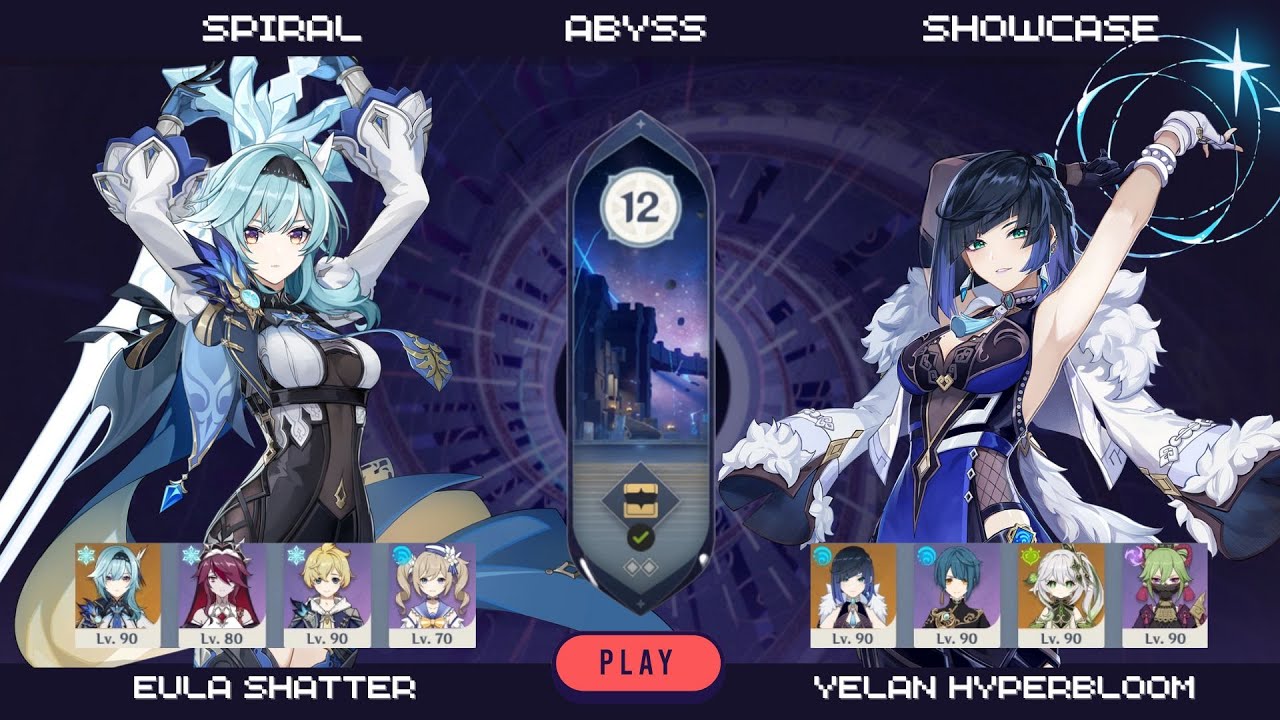 Spiral Abyss 3.8 - Floor 12 | Eula Shatter and Yelan Hyperbloom [9 stars]