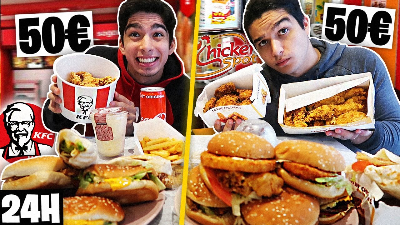 50€ KFC VS 50€ CHICKEN SPOT PENDANT 24H ! (20.000 CALORIES)