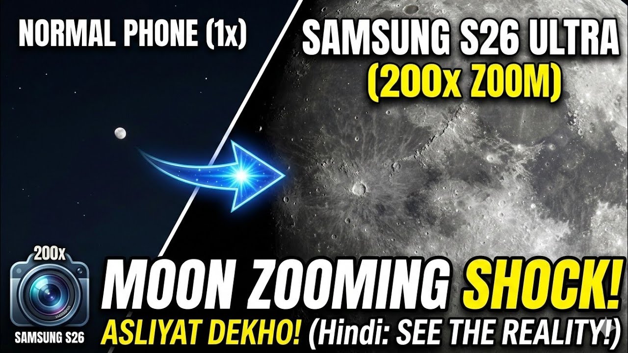 Samsung S26 Ultra 100X Moon Zoom Test | Real Moon Camera Test 🔭