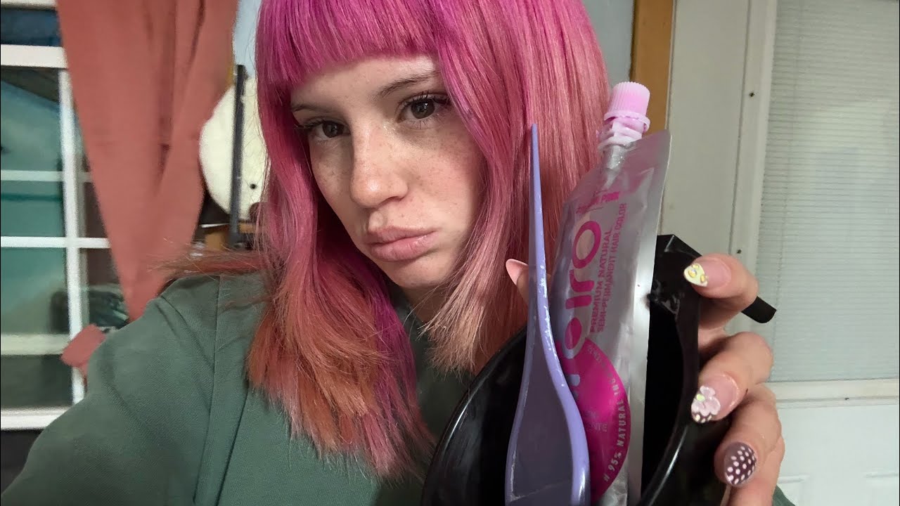 First ASMR| Spit-painting hairdye 