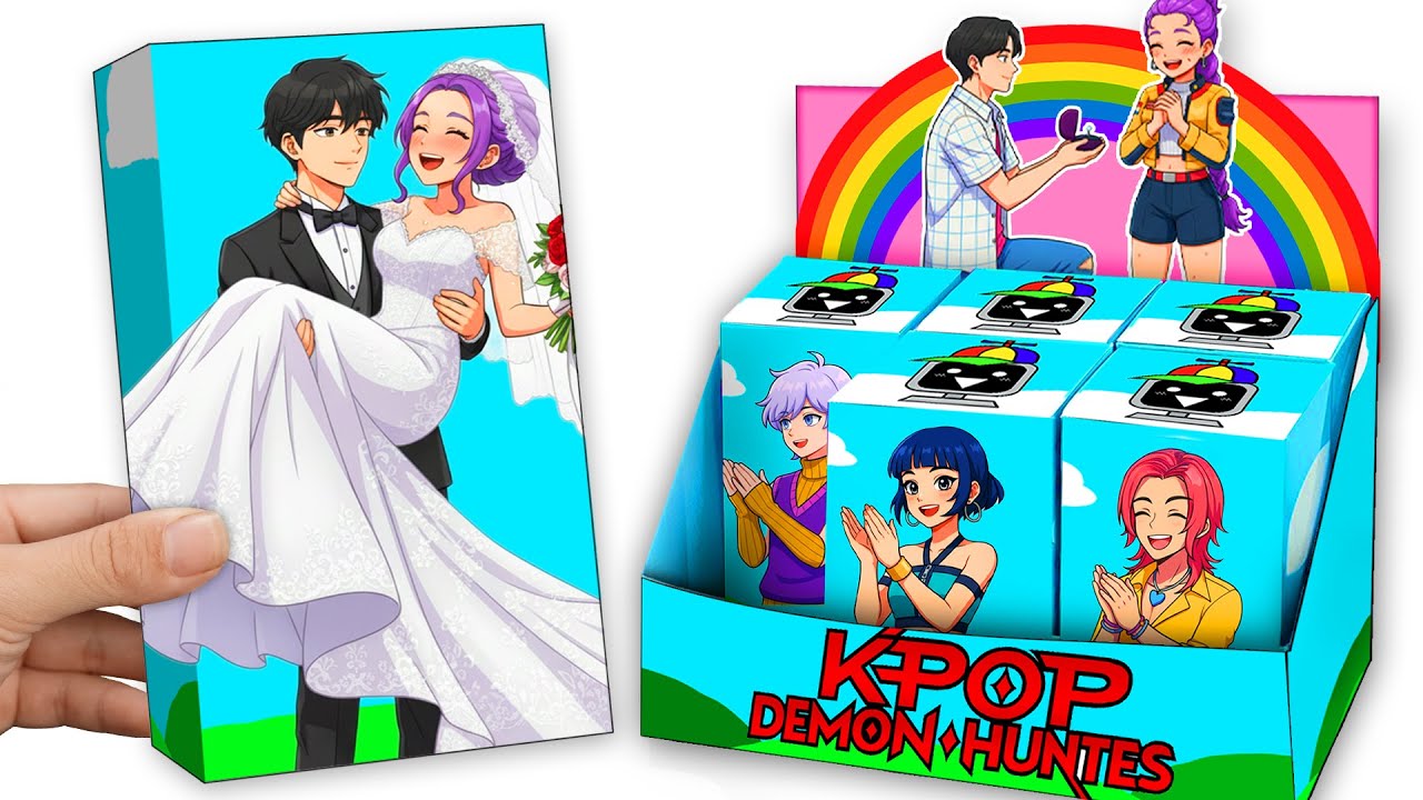 Paper DIY💖 KPOP DEMON HUNTERS Bride Rumi Huntrix x Jinu Saja Boys Couple Love Unboxing 👰 ASMR
