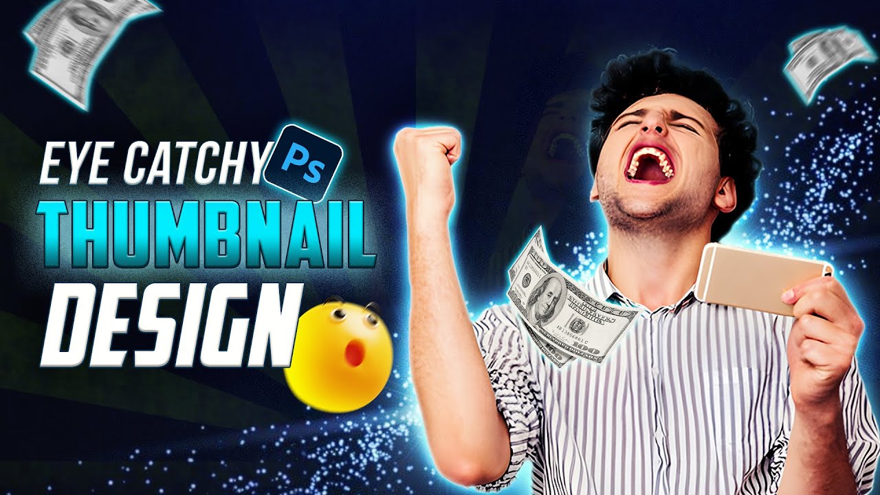 Catchy Thumbnail | Glowing YouTube Thumbnail Design in Photoshop | Custom Thumbnail in Photoshop