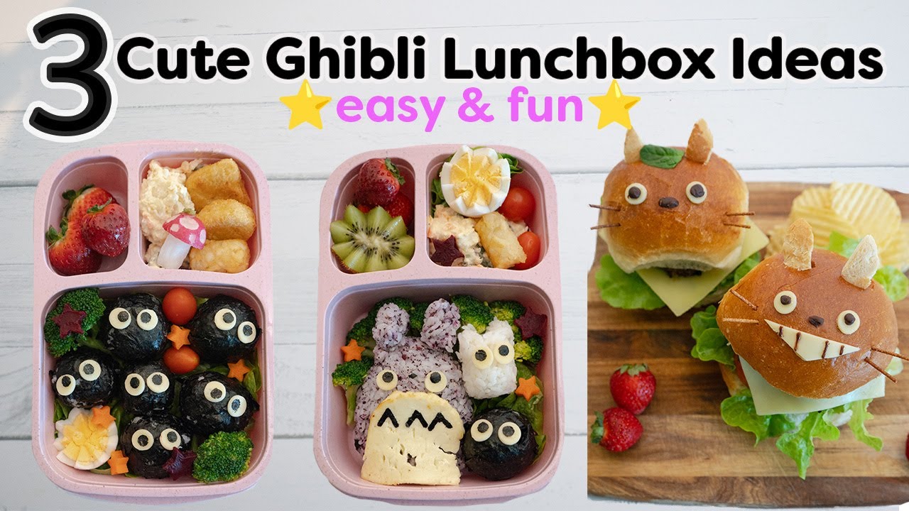 Make a Totoro Burger & Ghibli Bento with Me! 🍙🍔 | Cute Japanese Lunchbox Ideas  #asmr#lunchboxideas