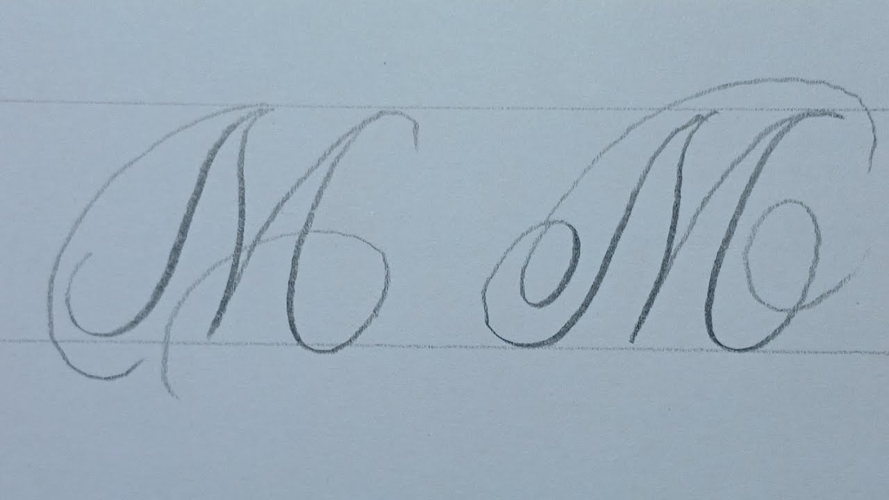 Calligraphy Letter M With Pencil / How To Write Capital Cursive Easy Art For Beginners