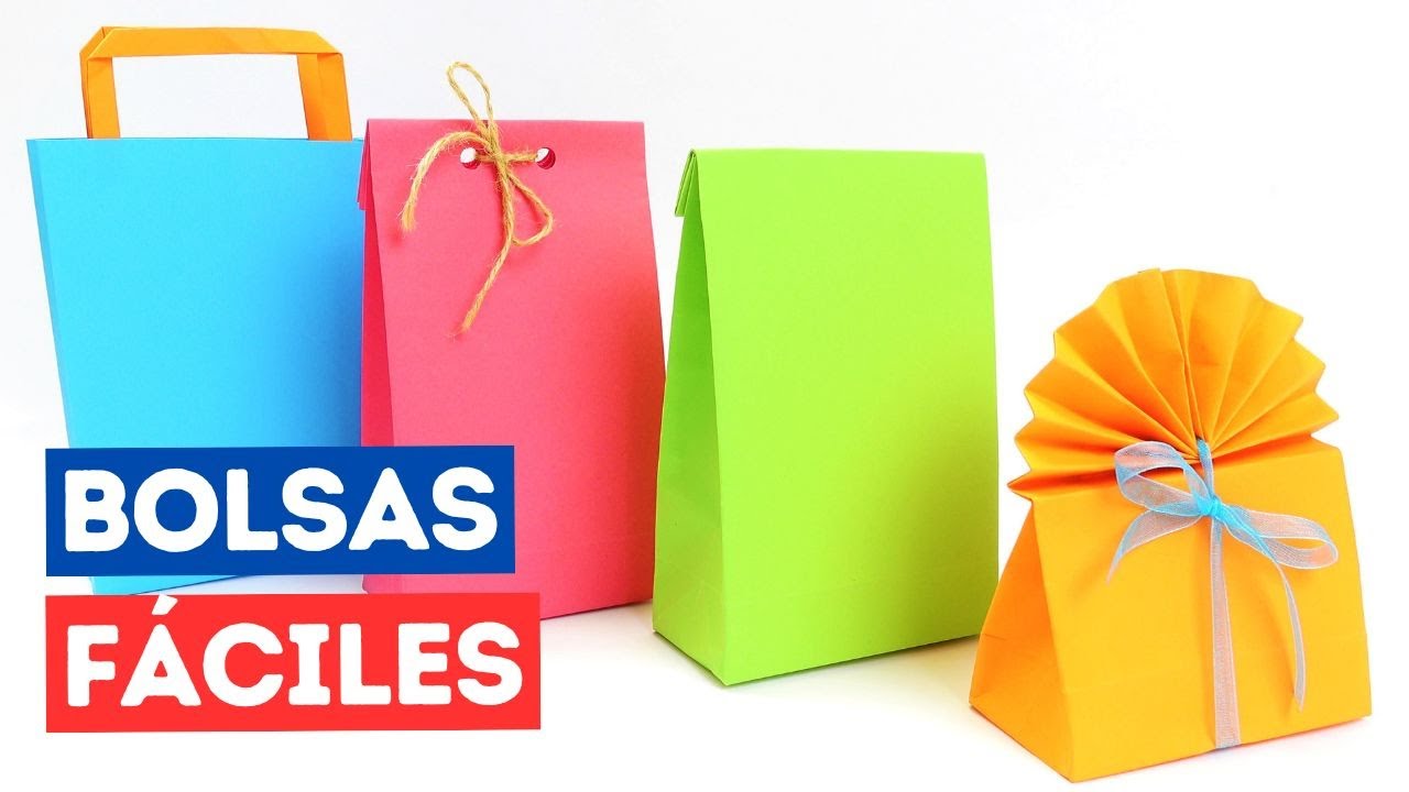 🛍 4 Bolsas de regalo de papel f&aacute;ciles de hacer