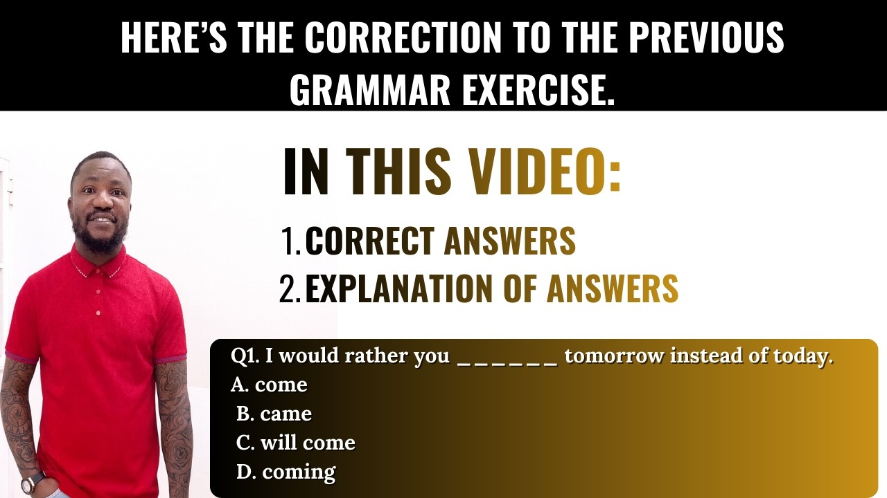Would Rather Concord Corrections! | 10 Questions Fully Explained Stop Making This Mistake!