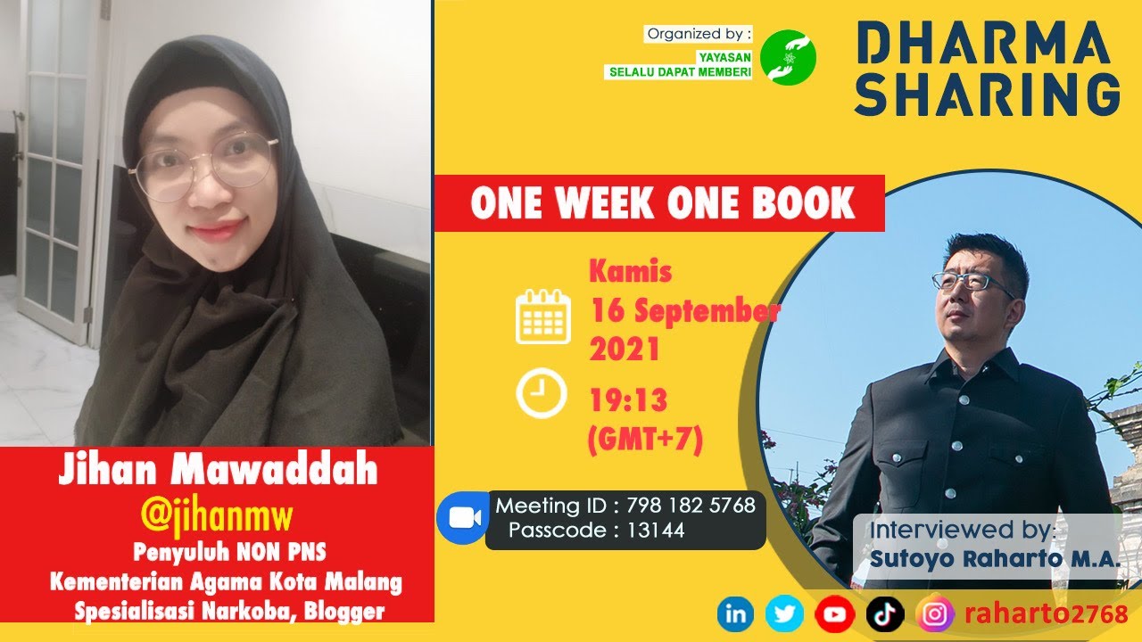 ONE WEEK ONE BOOK | PEGIAT LITERASI KOTA MALANG | JIHAN MAWADDAH | LIVE | 2021