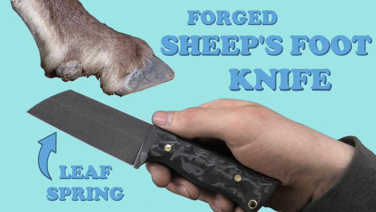 Turning a Mustang's Leaf Spring into SHEEP'S FOOT Style Knife!!