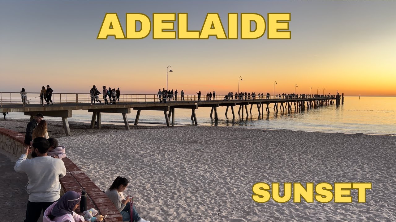 Adelaide Glenelg Beach Walk | Amazing Sunset View | 4K Australia