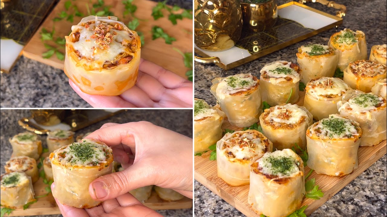 أسرع مملحات بدون عجين في 10دقائق👌🏻2حشوات مختلفة كل وحدة ألذ من الأخرى حقا غينفعوكم ويعجبكم بزاف