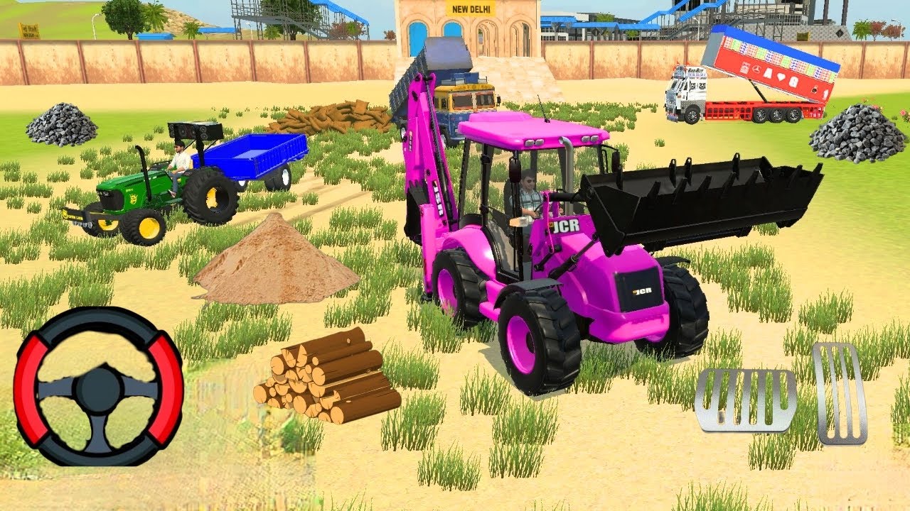🛑JCB, MESSY//EICHAR TRUCK🤯UPLOADING STONE🪨🏗️ TROLLEY 3D GAMEPLAY #viralvideo #gaming #farming