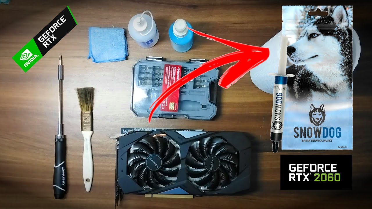 Pasta térmica Snowdog na RTX2060 Gigabyte: Desmontagem, Aplicação e Resultados do Teste de Stress!