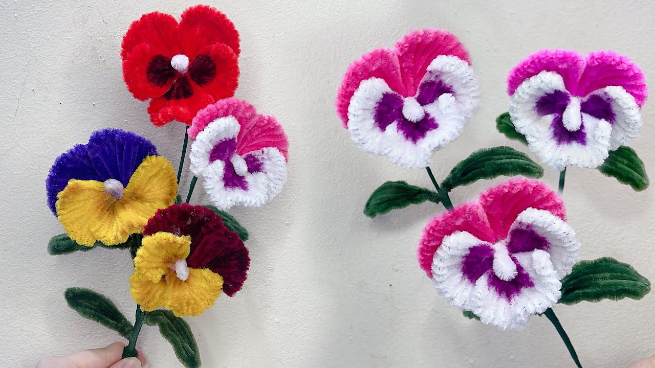 🌺THIS IS GREAT🌺 How to make flowers from chenille wire🌺 DIY Pansy Flower | Pipe cleaner Craft