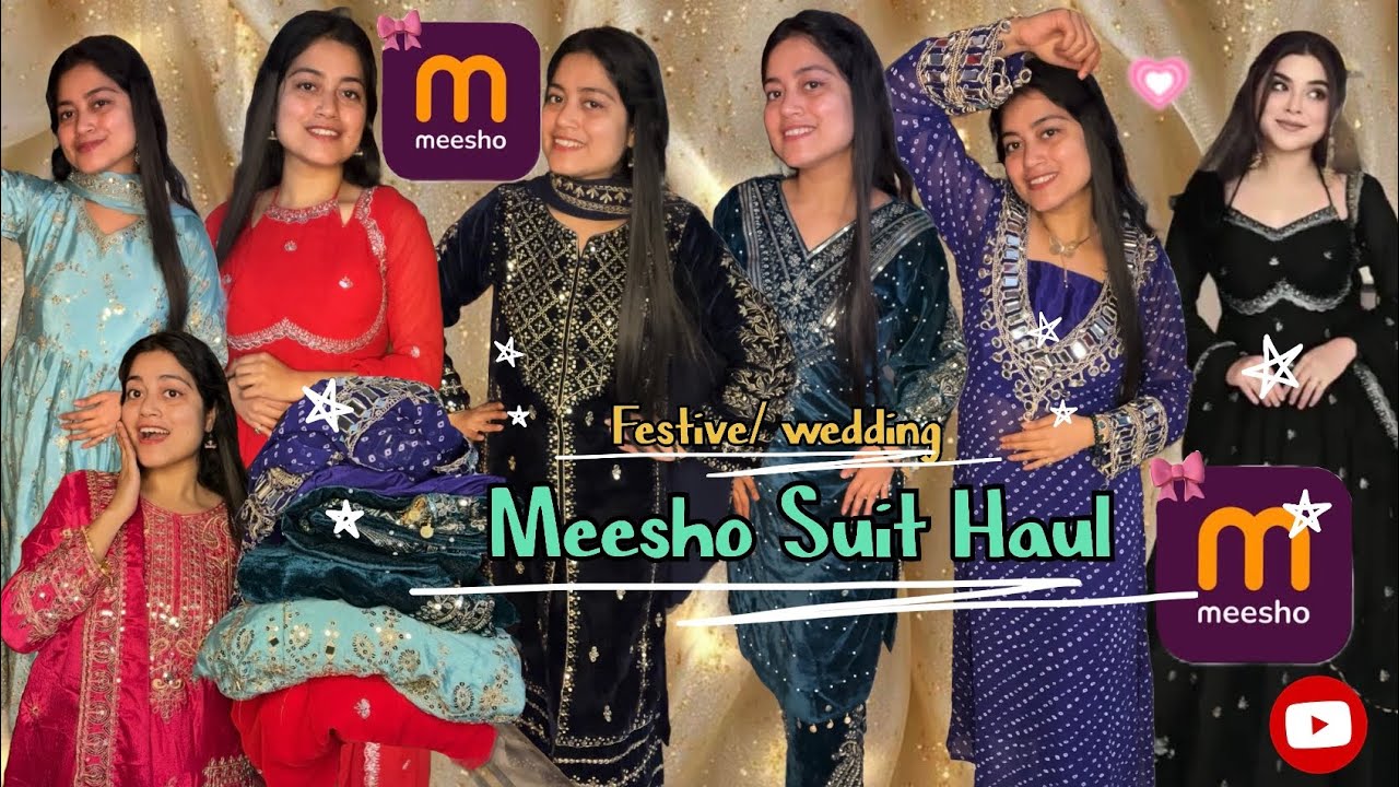 Huge Meesho Festive suit haul| Meesho best salwar suit finds| TrendyMeeshofinds #meeshohaul #meesho