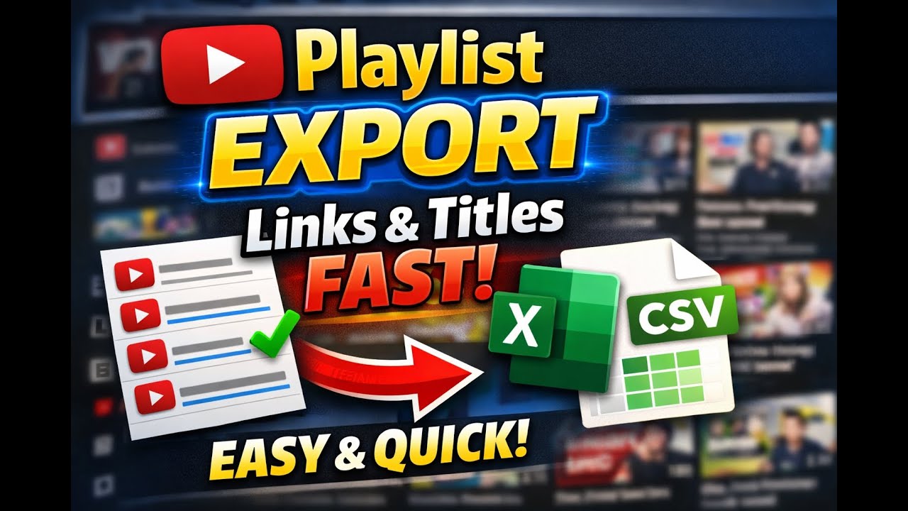 Export any Youtube Playlist Video URLs and Titles to Text or CSV (fast) | Myfreshtools