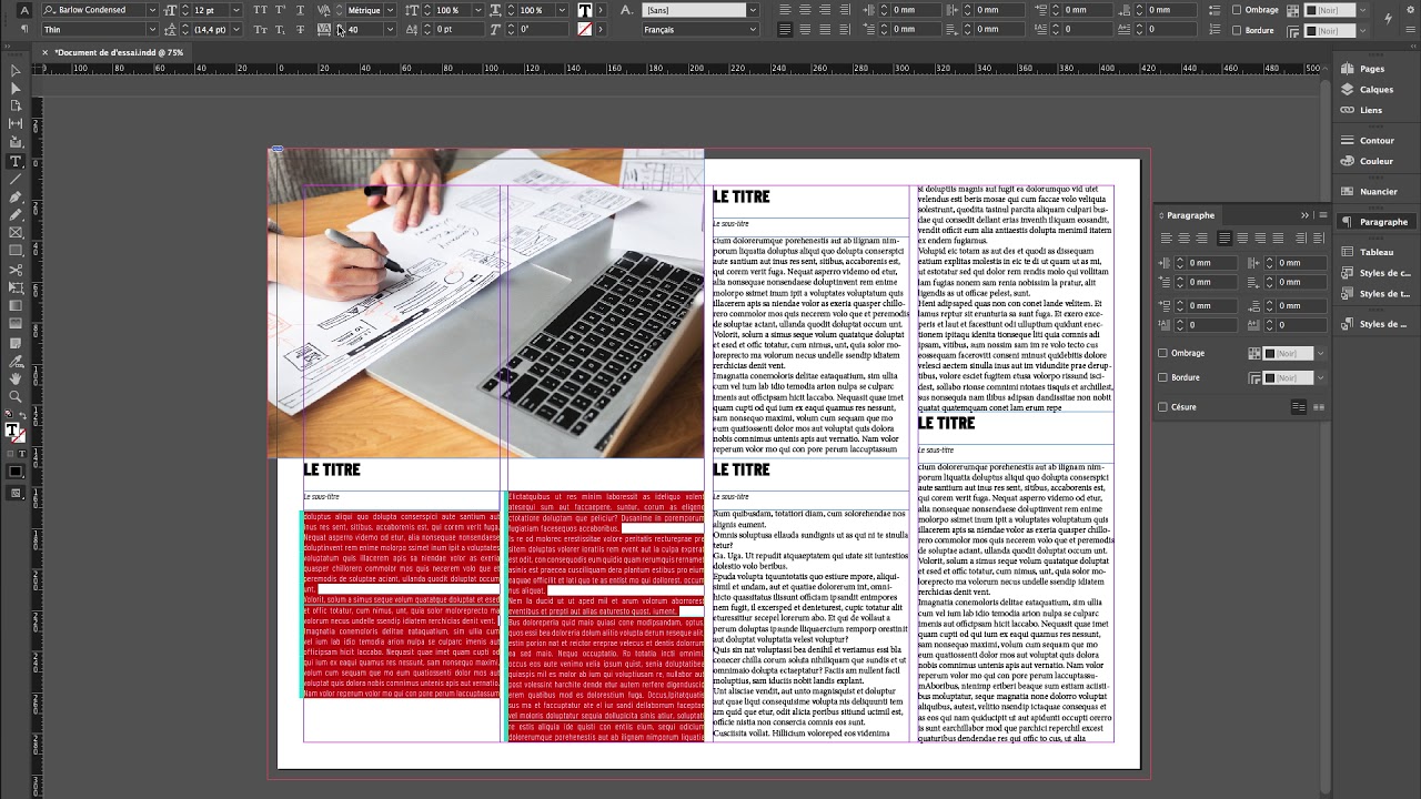 Les styles de paragraphes dans Indesign