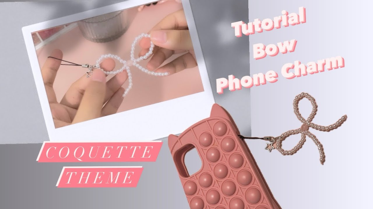 Full Tutorial Bow Phone Charm/Coquette vibe #craft #beads #diy #tutorial #accessories #phonestrap