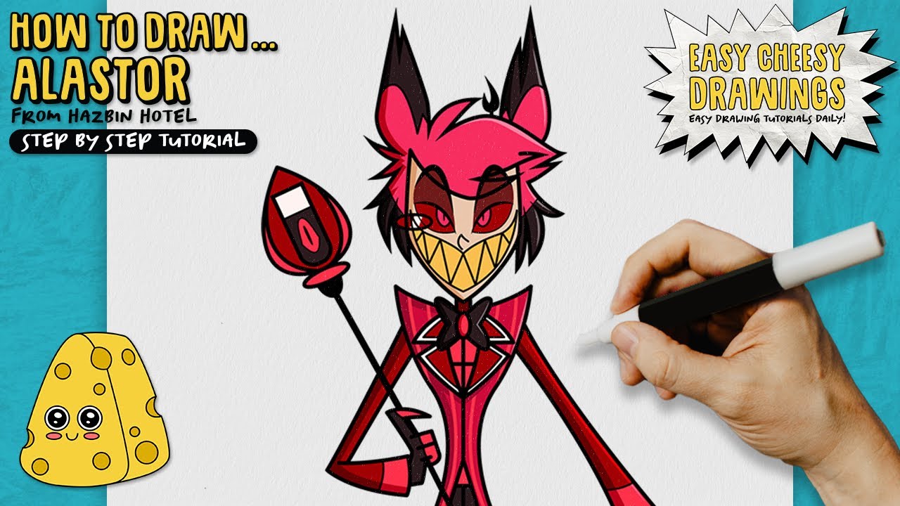 How to Draw ALASTOR 😈🎙️ (Hazbin Hotel) | Easy Step-By-Step Drawing Tutorial