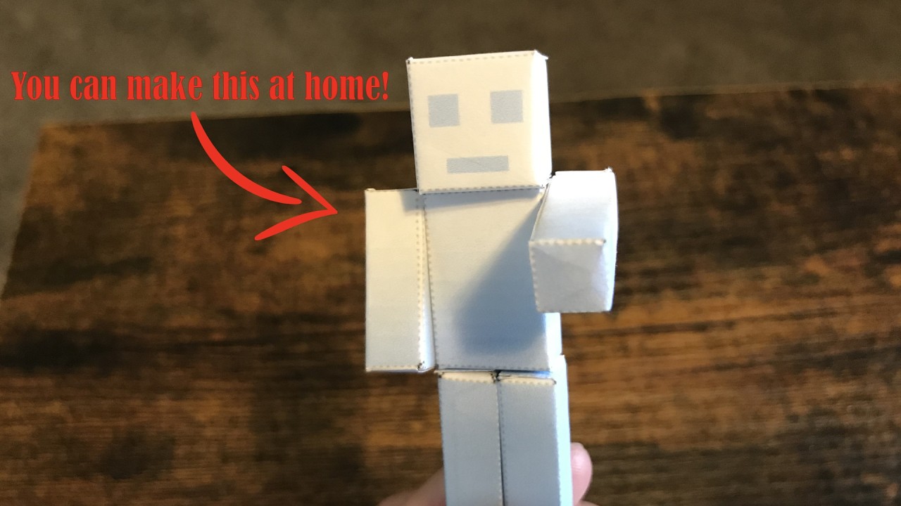 How to make a Minecraft figure using plastic, magnets, and paper